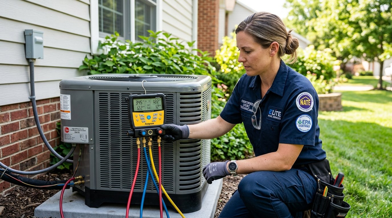 Certified HVAC Technician on site
